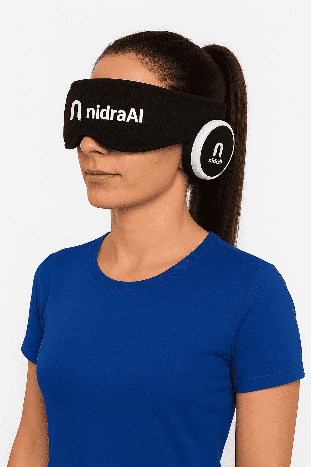 Woman wearing NidraMind headset