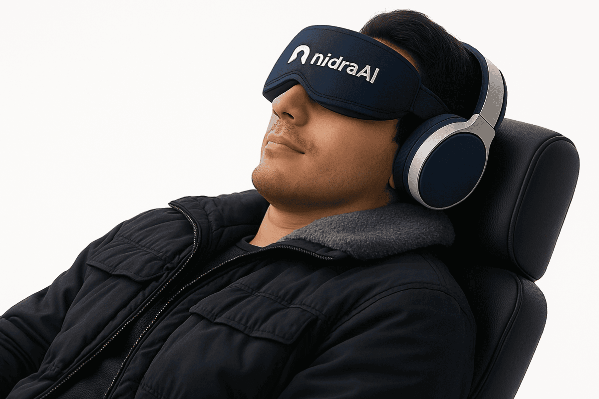 Person using Nidra sleep technology